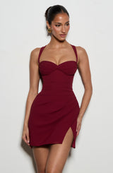 Everette Mini Dress - Burgundy