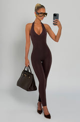 Tamika Jumpsuit - Plum Brown