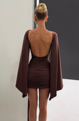 Lucetta Mini Dress - Plum Brown