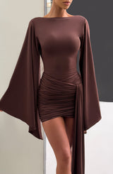 Lucetta Mini Dress - Plum Brown