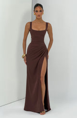 Laleh Maxi Dress - Plum Brown