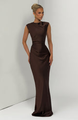 Avielle Maxi Dress - Plum Brown