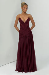 Persephara Maxi Dress - Cherry Lacquer