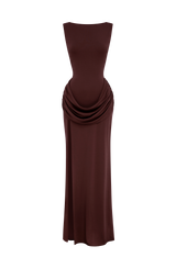 Bruna Maxi Dress - Plum Brown