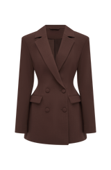 Elvira Mini Dress - Plum Brown
