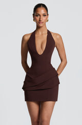 Adaline Mini Dress - Plum Brown