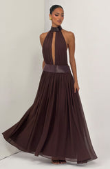 Rosalina Maxi Dress - Plum Brown