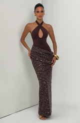Solea Maxi Dress - Plum Brown