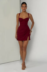 Everette Mini Dress - Burgundy