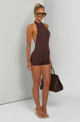 Oden Playsuit - Plum Brown