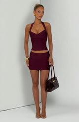 Alessia Bandage Top - Cherry Lacquer