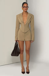 Agatha Cropped Blazer - Sand