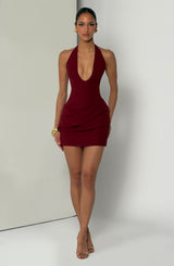 Adaline Mini Dress - Burgundy