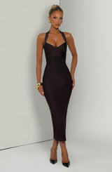Rosalyn Bandage Midi Dress - Plum Brown