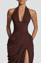 Minette Maxi Dress - Plum Brown