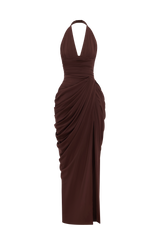 Minette Maxi Dress - Plum Brown