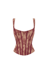 Nixie Corset - Burgundy Lace