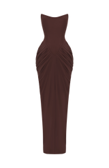 Noura Maxi Dress - Plum Brown