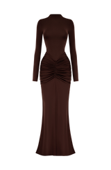 Oriane Maxi Dress - Plum Brown