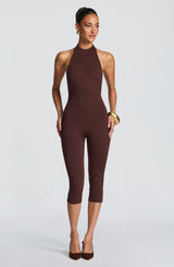 Oden Capri Jumpsuit - Plum Brown