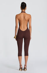 Oden Capri Jumpsuit - Plum Brown