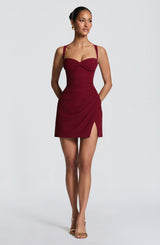 Everette Mini Dress - Burgundy