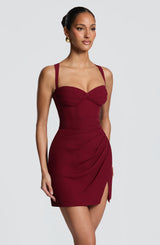 Everette Mini Dress - Burgundy
