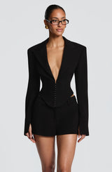 Agatha Cropped Blazer - Black
