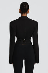 Agatha Cropped Blazer - Black