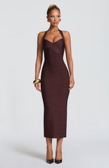 Rosalyn Bandage Midi Dress - Plum Brown