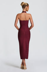 Rosalyn Bandage Midi Dress - Cherry Lacquer