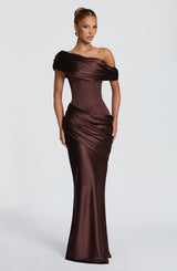 Ella Maxi Dress - Plum Brown