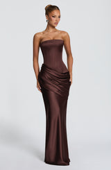 Ella Maxi Dress - Plum Brown