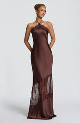 Agnetha Maxi Dress - Plum Brown
