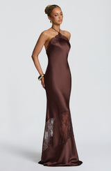 Agnetha Maxi Dress - Plum Brown