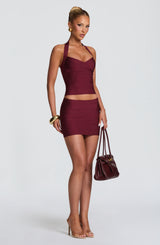 Alessia Bandage Top - Cherry Lacquer
