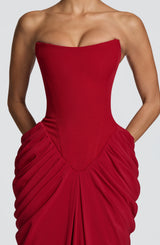 Noura Maxi Dress - Deep Red