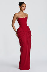 Noura Maxi Dress - Deep Red