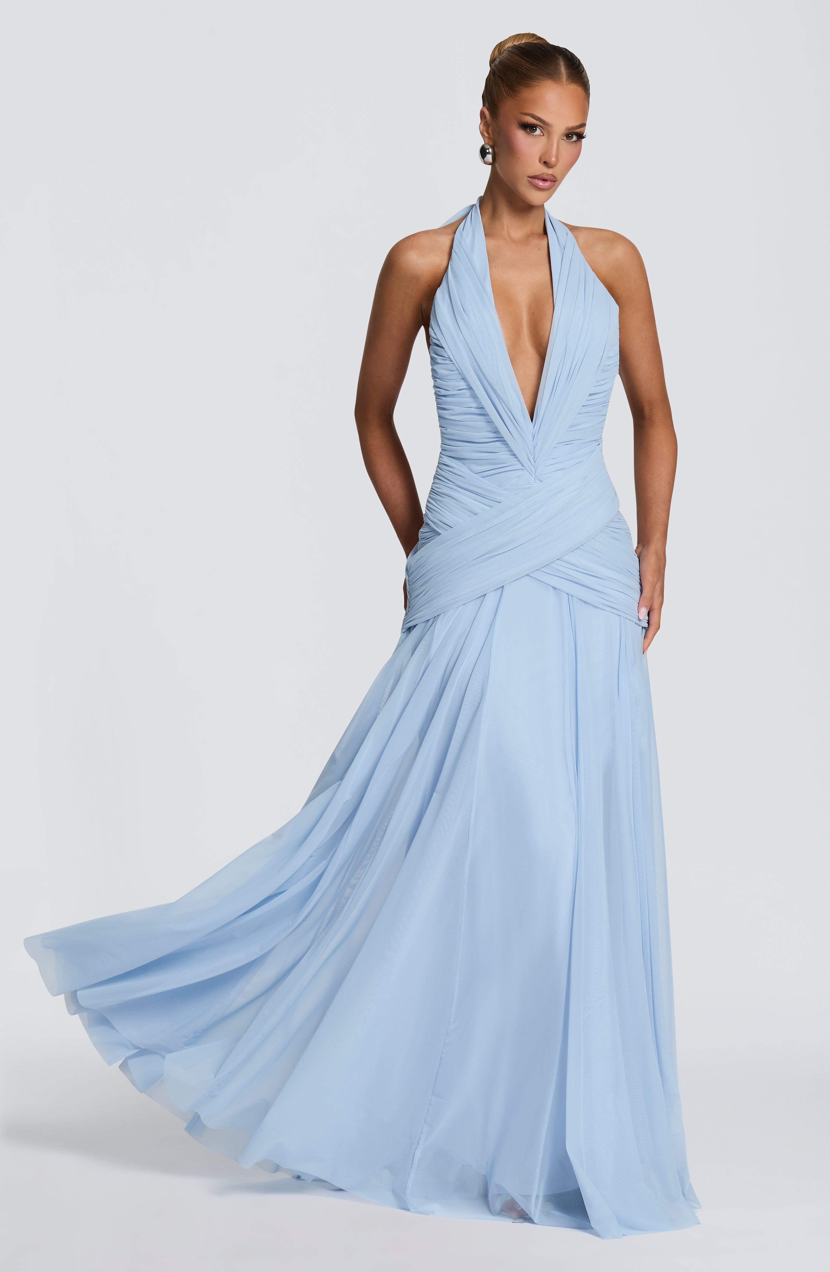 Babyboo Cleo Maxi Dress in Glacier Blue Size XXL