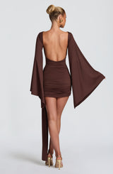 Lucetta Mini Dress - Plum Brown