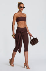Verity Capri Pants - Plum Brown