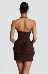 Adaline Mini Dress - Plum Brown