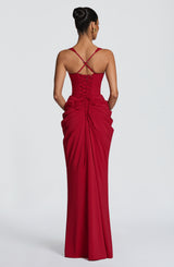 Lucille Maxi Dress - Deep Red