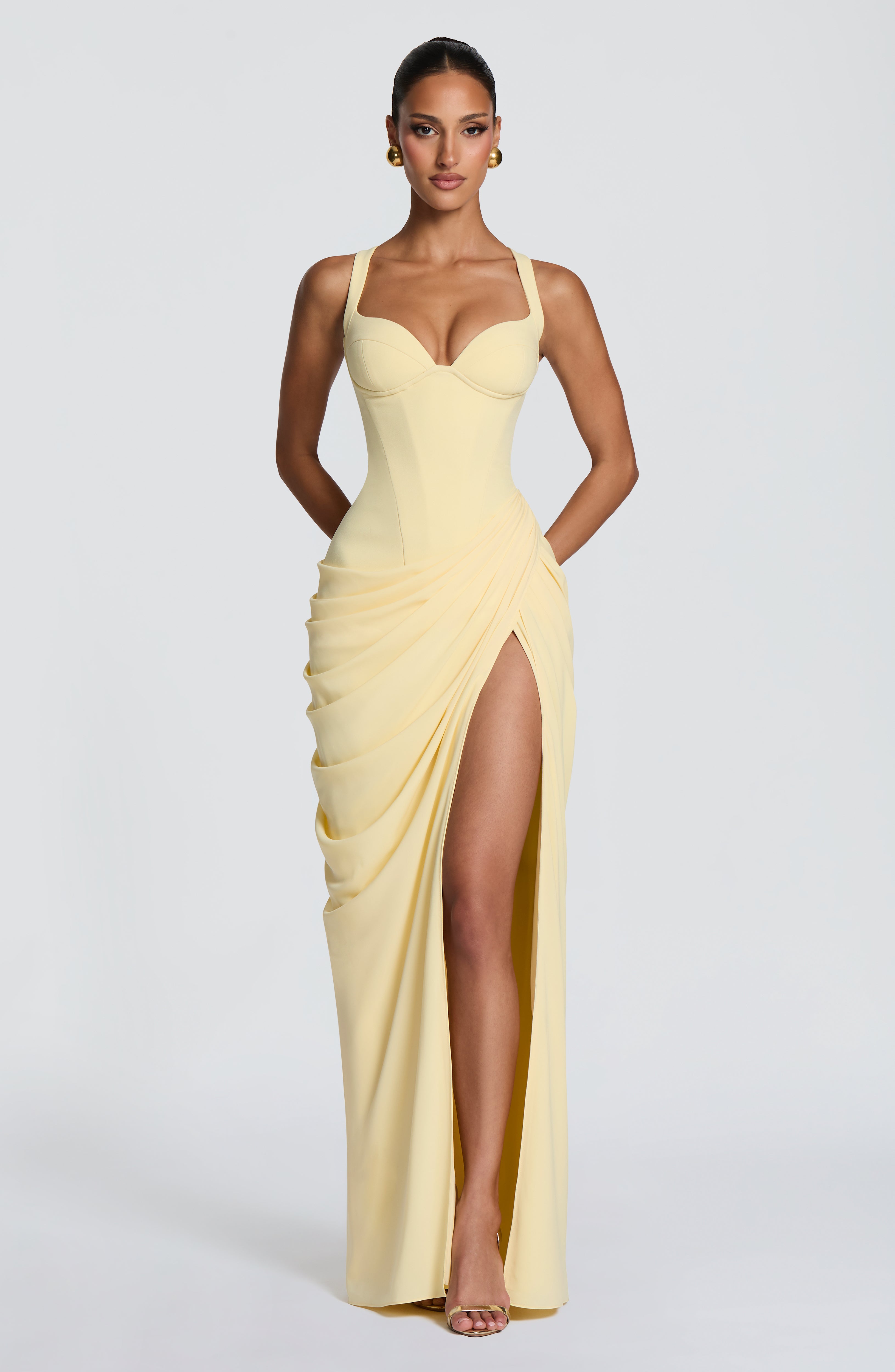 Shop the Elara Maxi Dress - Lemon | Babyboo Fashion
