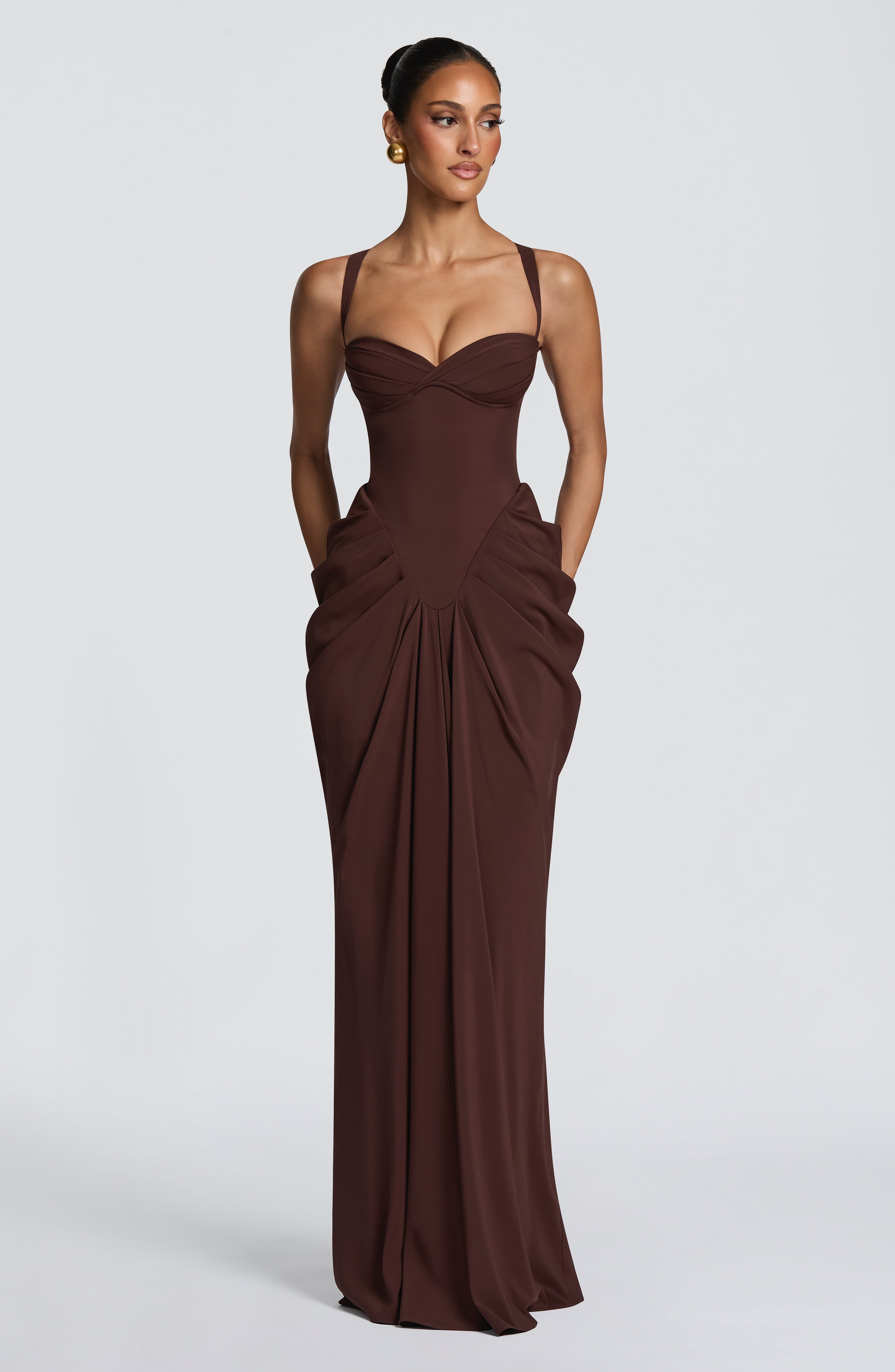 lucille maxi dress cold shoulder maxi dress Colors:Grey Polka Dot In pink and white Gothic Black and Red