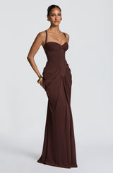 Lucille Maxi Dress - Plum Brown