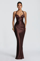 Ophelia Maxi Dress - Plum Brown