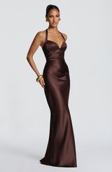 Ophelia Maxi Dress - Plum Brown