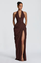 Minette Maxi Dress - Plum Brown