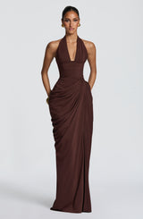 Minette Maxi Dress - Plum Brown